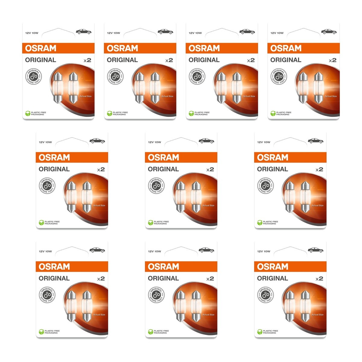 30 Lampadine C10W 12V OSRAM ORIGINAL LINE Compatibile Con Diversi PKW - Immagine 3