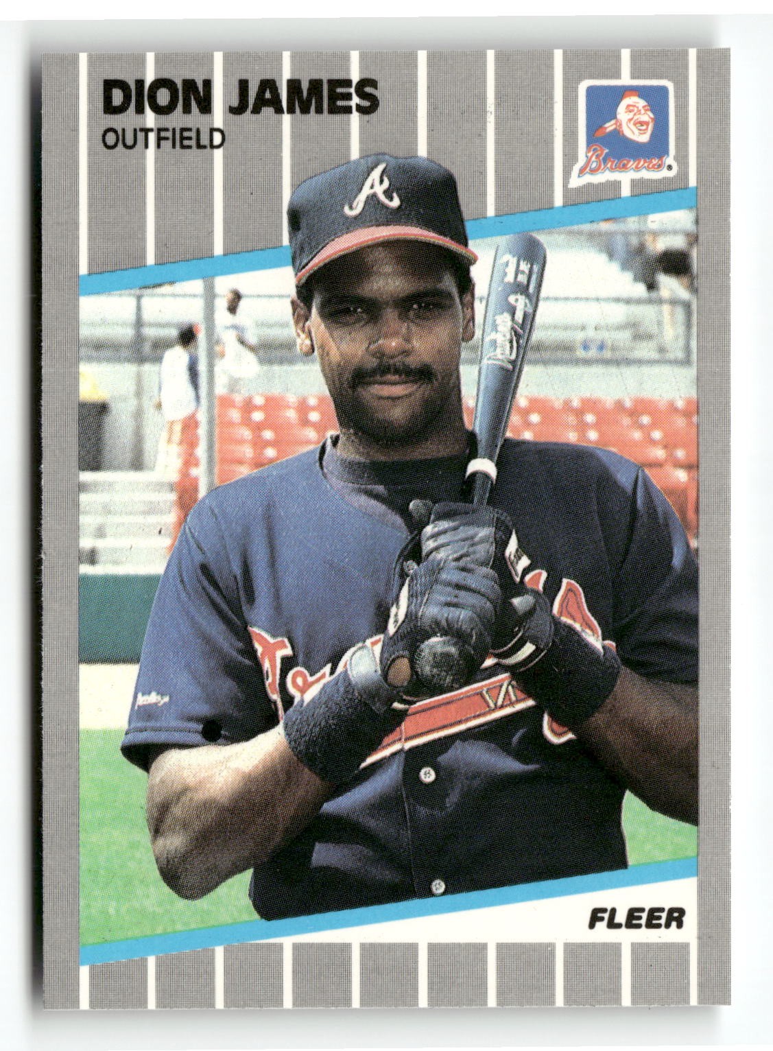 1989 Fleer GLOSSY - RARE #594 Dion James Atlanta Braves