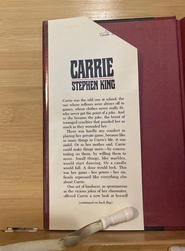 Carrie - Stephen King (1974, Hardcover) First Edition/11th Print, VG+, HCDJ - Picture 9 of 17