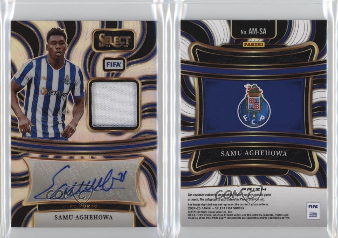 2024-25 Panini Select FIFA Samu Aghehowa #AM-SA Rookie Relic Auto RC view 3