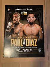 Nate Diaz Vs Jake Paul Fight Poster 18x24 Authentic From Arena On Fight Night