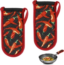 2PCS Cast Iron Skillet Handle Covers Heat Resistant Non-Slip Kitchen Baking BBQ