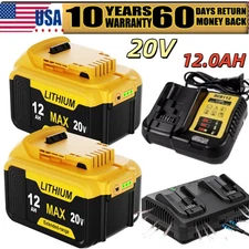 2PACK For DeWALT DCB210-2 20V MAX XR 12.0AH Lithium-Ion Battery DCB206 DCB200