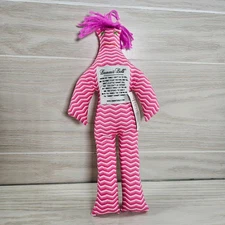 Original Dammit Doll Pink White Striped Pink Hair Stuffed Plush Toy NWT
