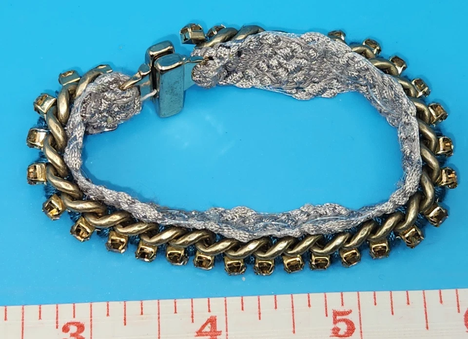 Y2K BOHO banda de encaje agachado bajo cadena de latón con cuentas de vidrio ámbar Foto 2 de 4