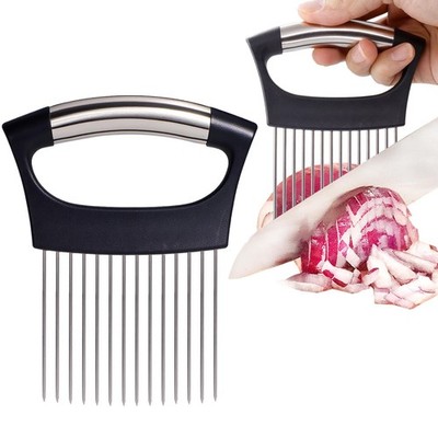 JAYVAR Extra-Large Onion Holder for Slicing, Large Tomato Slicer with 14 Long Ne