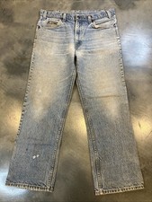 Vintage 80s Levi's 505 Jeans 34x28 Distressed Faded Whiskers USA Orange Tab
