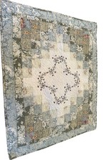 JCP Home Standard Pillow Shams Quilted Cottage Core Green Blue Patchwork Floral