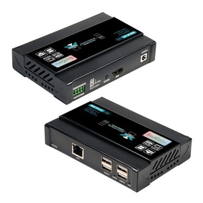 Basicolor 4K60Hz HDMI KVM USB Extender Over Cat6 196Ft Plug&Play 4xUSB2.0