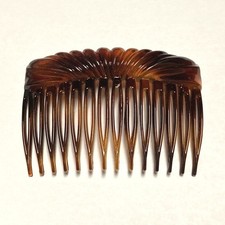 French Hair Side Comb Women Fashion Updo Medium Teeth Brown Made in France