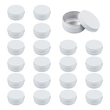 20pcs Round Aluminium Tin Cans Aluminium Jar Storage Containers for Cosmetic