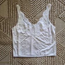 Vtg 80s 90s Body JCPenney White Lace Camisole Top 34