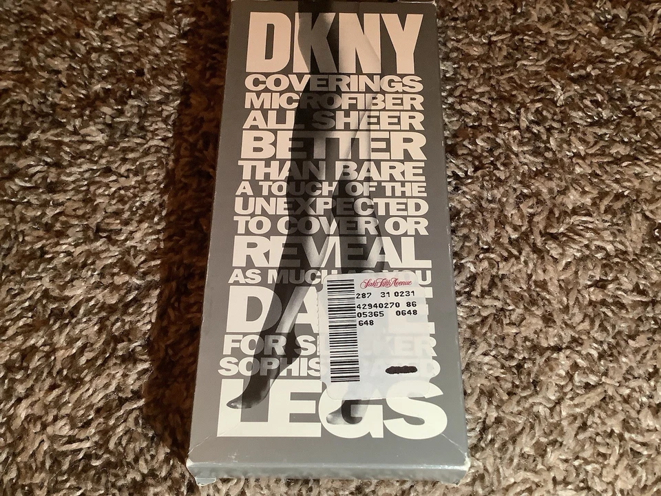 Pantimedias DKNY microfibra totalmente transparentes, color azul marino medianoche, talla: M Foto 2 de 4