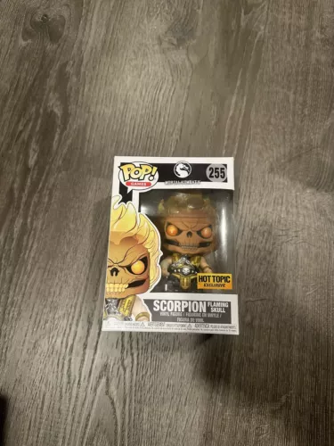 Funko Pop Vinyl Scorpion Flaming Skull Hot Topic 255 Mortal Kombat Rare MK