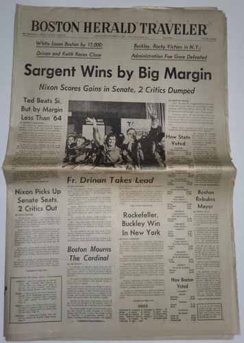 1969, 1970, 1977 Boston Zeitungen: Nixon, Sargent, Carter beginnt Präsidentschaft - Bild 5 von 10