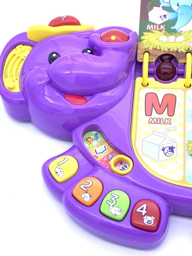 VTech Touch and Teach Elephant Baby Book Purple - Picture 3 of 5