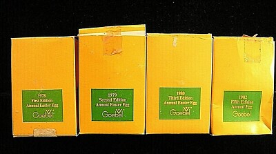 Goebel Ltd. Edition Annual Easter Eggs in Box with Stand, Four are available