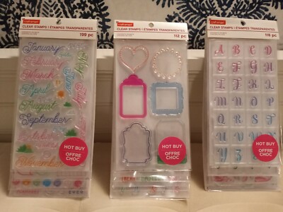 New Clear Stamp Lot - CraftSmart, 3 packages over 400 stamps, New