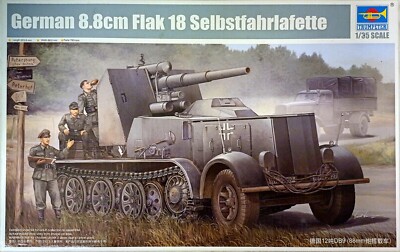 Trumpeter 01585 German 8,8cm Flak 18 Selbstfahrlafette 1:35 Neu in Original Box
