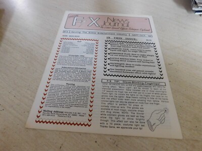 Special F/X Magazine News Journal Magic Magician Special Effects Techniques #13