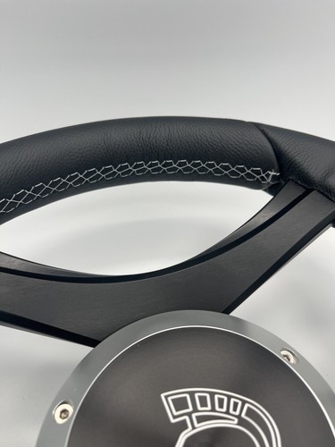 Durello Marine Steering Wheel, Black Leather Rim, SPLINED Hub - Picture 17 of 23