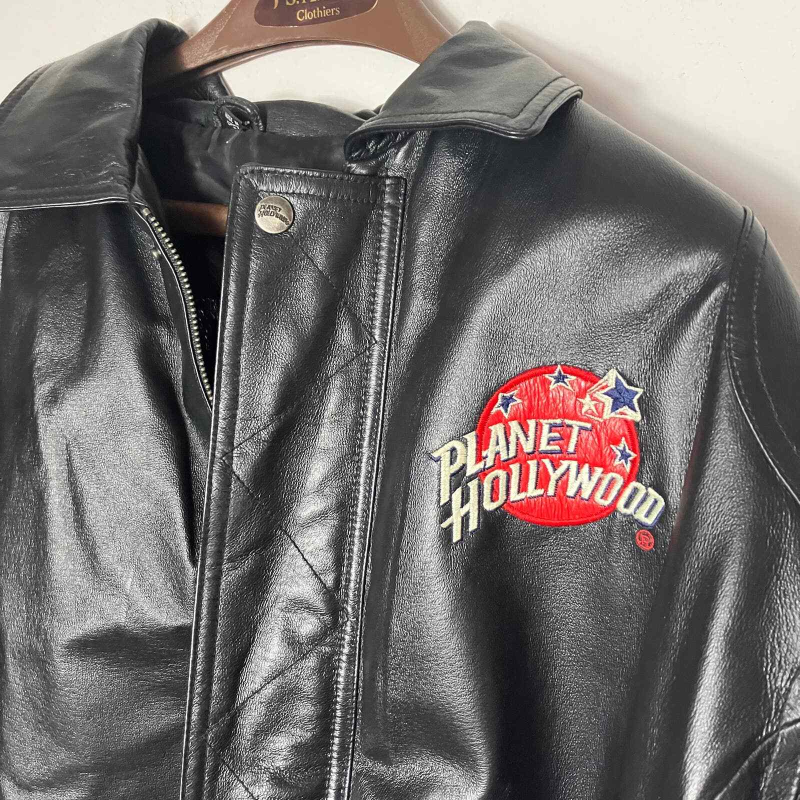 Vintage Hollywood Leather Bomber Jacket Medium Gem