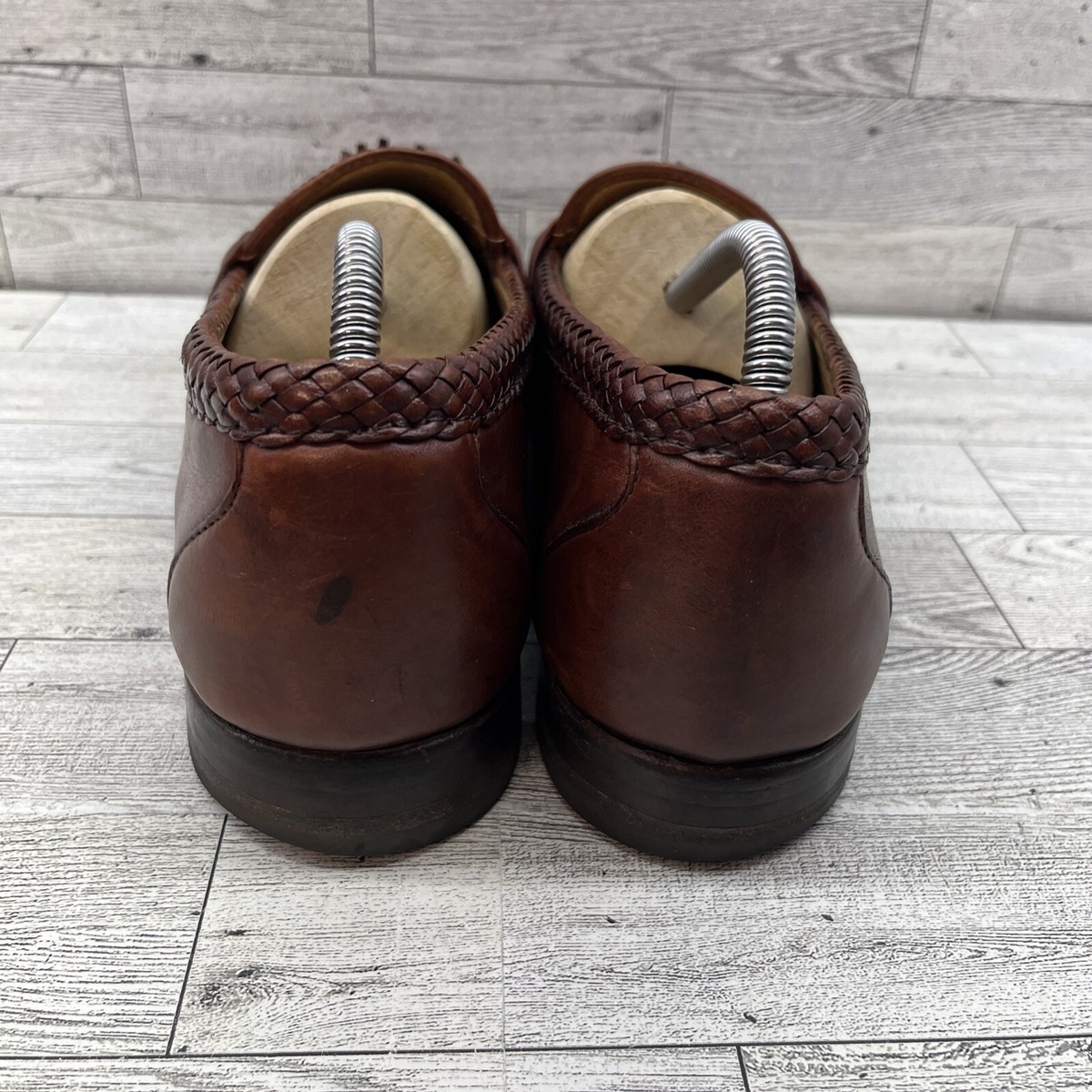 Allen Edmonds Men Handmade Maxfield Brown Tassle Leather Slip On Shoes Size 11 B Allen Edmonds Maxfield Loafers Mens 10 Brown Red Leather  main image 3