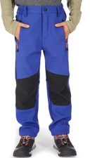 Kids Winter Fleece Lined Snow Ski Pants, Blue, Size Small