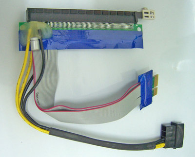 30cm W/Molex Power PCIE PCI-Express x1 To x16 Extension Adapter Cable Riser Card