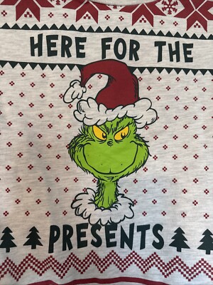 Grinch CHILD SMALL Long Sleeve Here For The Presents Sweatshirt