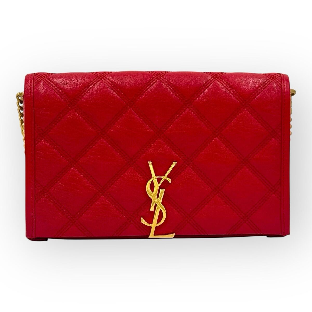 Saint Laurent Paris Becky Leather Chain Shoulder Bag In Red Saint Laurent Paris Becky Leather Chain Shoulder Bag In Red