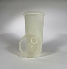 TUPPERWARE CLEAR ROUND DRINK CONTAINER FLIP TOP LID 261 MADE IN USA VINTAGE