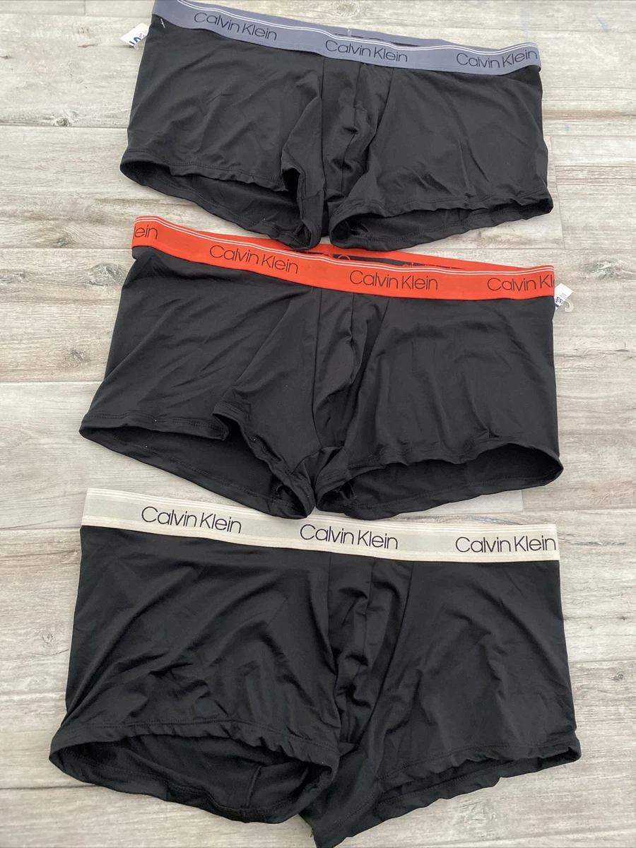 Lot of 3 Calvin Klein Boxers Size XXL 2XL New Black Grey And Gold Logo Band  New