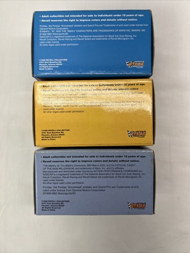 REVELL 1:64 ERNIE IRVAN #36 M&MS 1999 Millennium Farewell Salute Pedigree 3 Cars - Picture 12 of 13