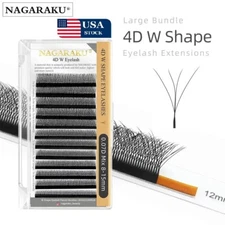 NAGARAKU 4D W Shape Hand Waved Premade Fan Eyelash Extensions Lashes Natural USA