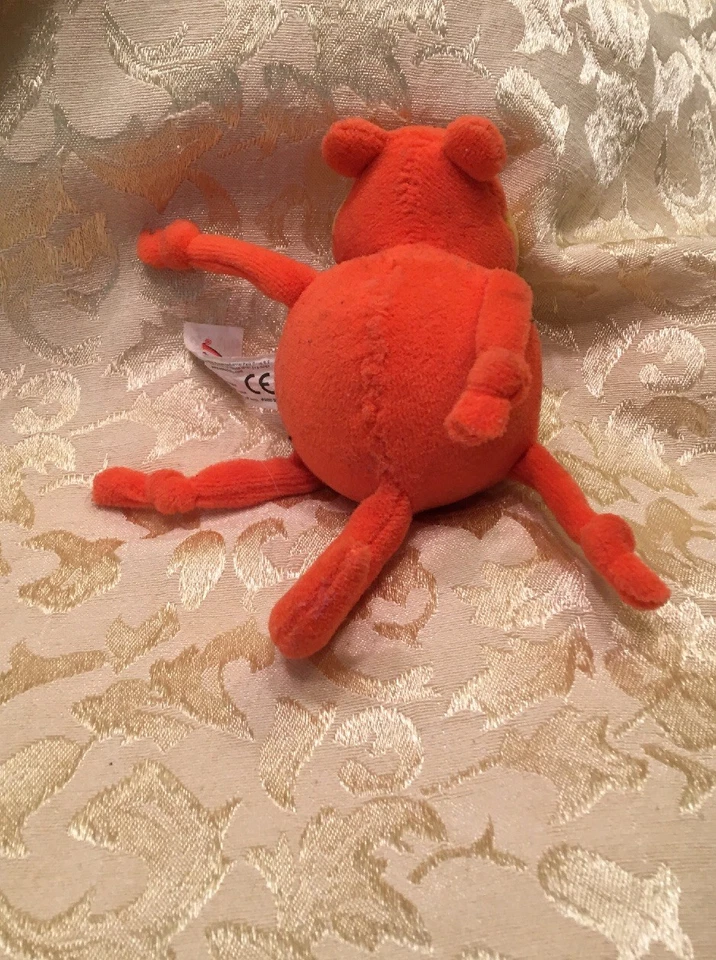 "Juguete suave de peluche Sassy Monkey de 4"" Lovey naranja amarillo lunares hipopótamo" Foto 2 de 2