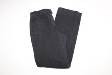 PRADA  Womens 42 Dark Gray Fleece Wool Straight Leg Mid Rise Trouser Italy Warm