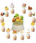 Chicken Farm Birthday Party Supplies Including Paper Banner Cake cupcake  — photo 6