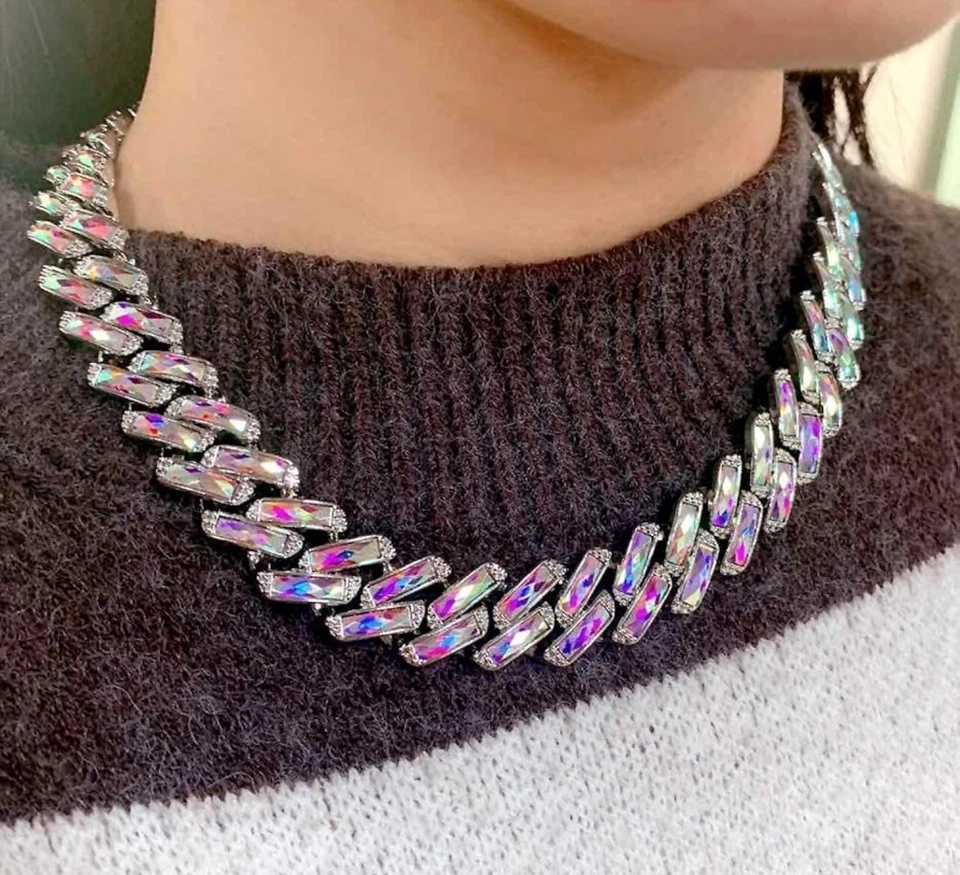 Cadena de lujo multicolor Iced Out Foto 2 de 4