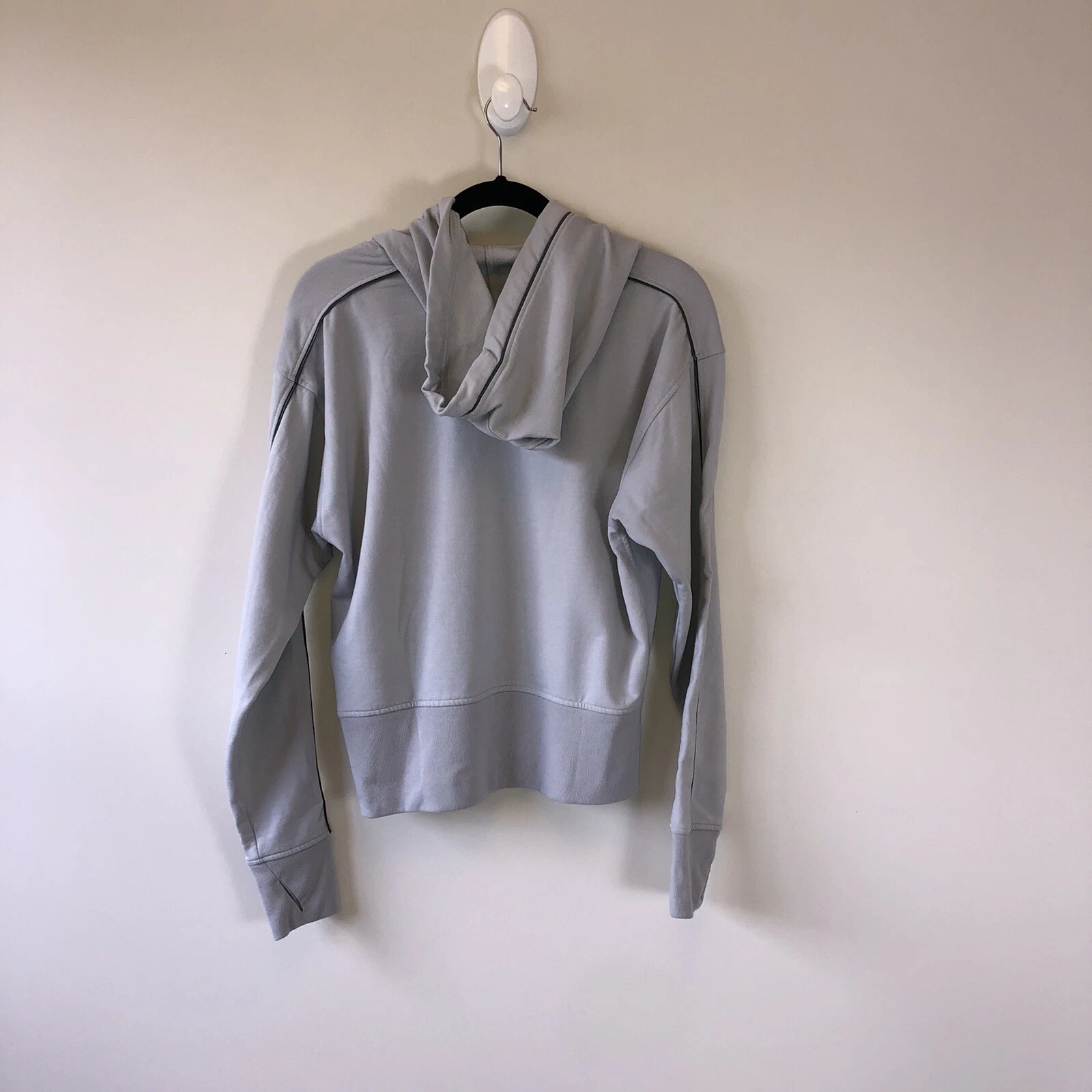 UNDERCOVER Victoria’s Secret Sport Felpa con Cappuccio Donna Grigio Chiaro Cropped Logo Shimmer Medium