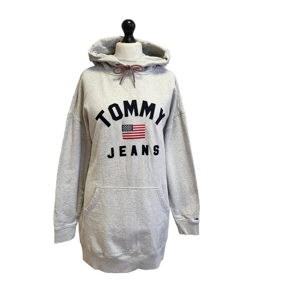 Tommy Jeans Sweatshirt Grey Oversized Womenu0026#039;s Hoodie Uk L EU 36 F25 |  eBay