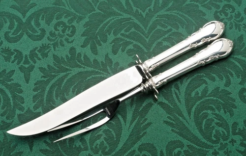 Modern Victorian by Lunt Sterling Silver 2 Piece Carving Knife & Fork Set