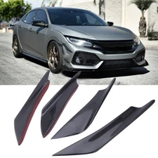 For Honda Civic Accord Carbon Fiber Front Bumper Canards Diffuser Lip Splitter