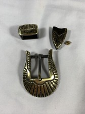 Weatern Belt Buckle Set 5/8"  Gold Tone