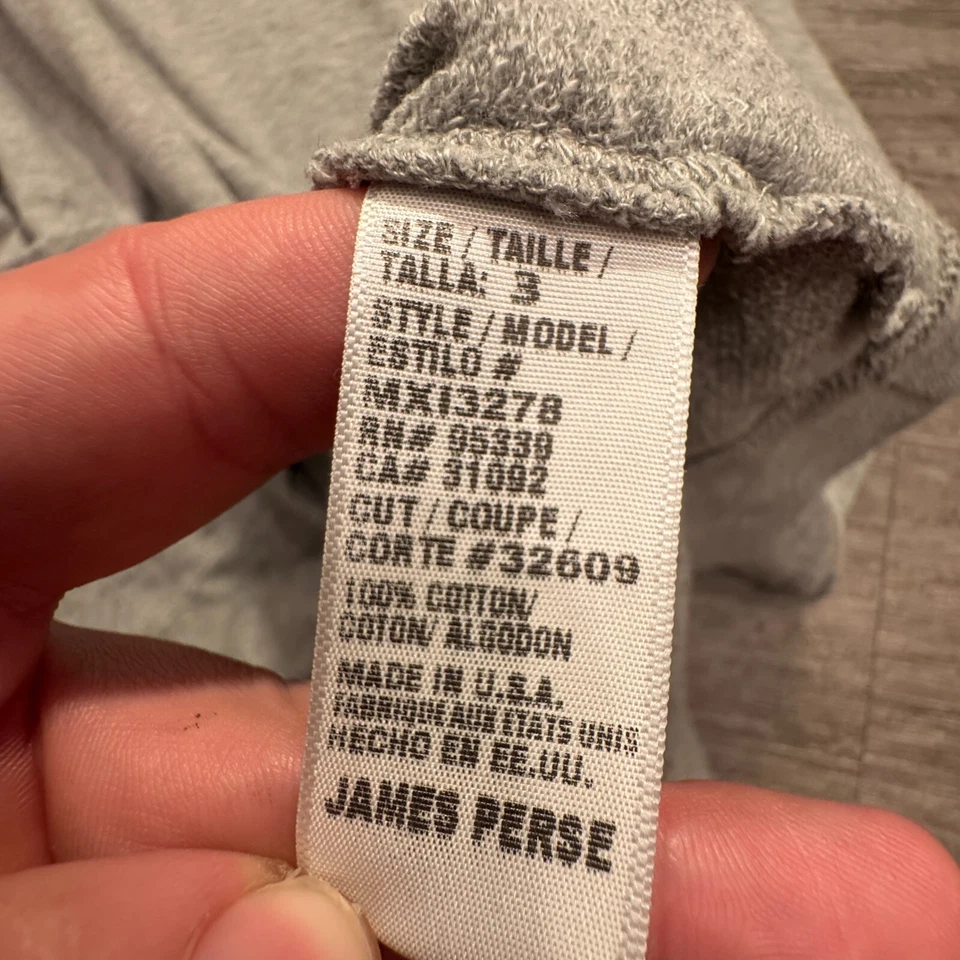 Camisa James Perse Adulto 3 Gris Suéter Terry Francés Tejido Algodón Sudadera Foto 4 de 4
