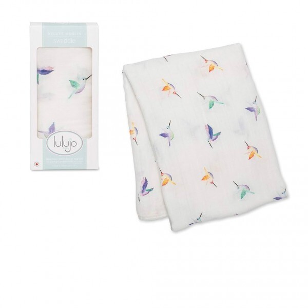 Copertina bambù Swaddle Lulujo Baby colibrì 120x120 LJ147