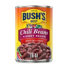 BUSH'S BEST 16 oz Canned Spicy Dark Red Chili Beans Source of Plant Based Pro...
