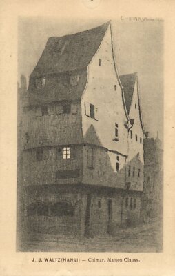 PC HANSI, ARTIST SIGNED, COLMAR, MAISON CLAUSS, VINTAGE POSTCARD (b7650)