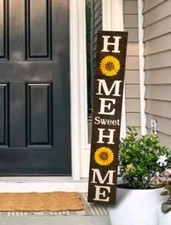 DOUBLE Sunflower Home Sweet Home Vertical Porch Sign WEATHERPROOFED
