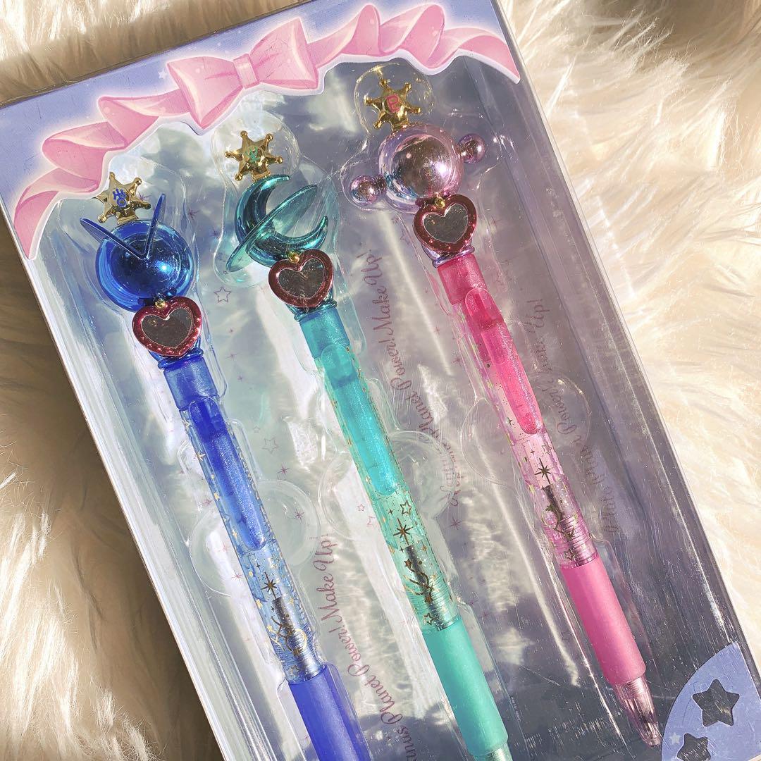 Bolígrafo De Sailor Moon Prismático Planet Power 3 Piezas Varita Labial Japón